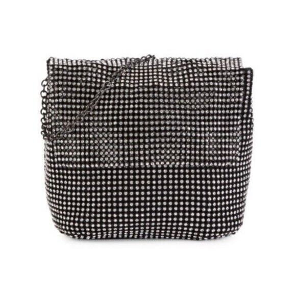 Le Regale Handbags - Le Regale Bag Evening Purse‎ Long Shoulder Strap Crystal Rhinestone Mesh Black